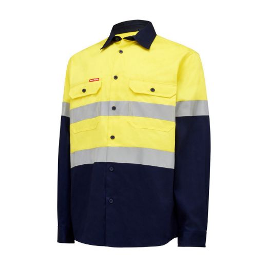 Picture of Hard Yakka HIVIS L/SLV 2 TONE COTTON DRILL SHIRT W/TAPE